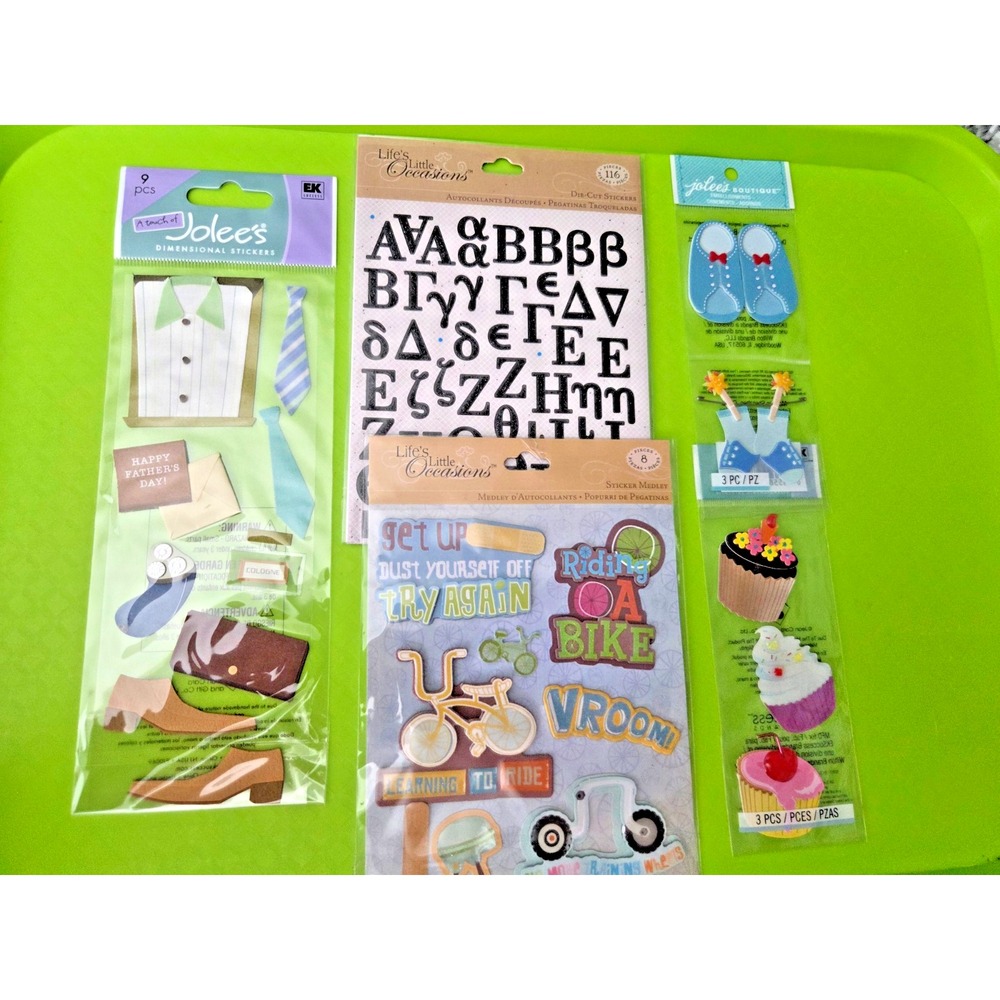 Jolees Boutique Sticker Lot of 5 Scrapbooking Baby Newborn Fathers Day Childhood